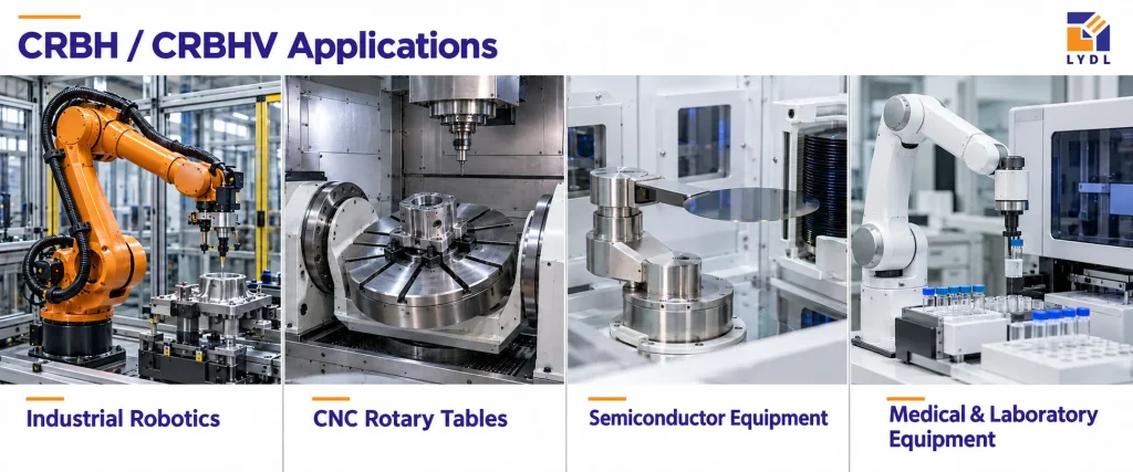LYDL CRBH CRBHV cross roller bearing applications in robotics and precision machinery