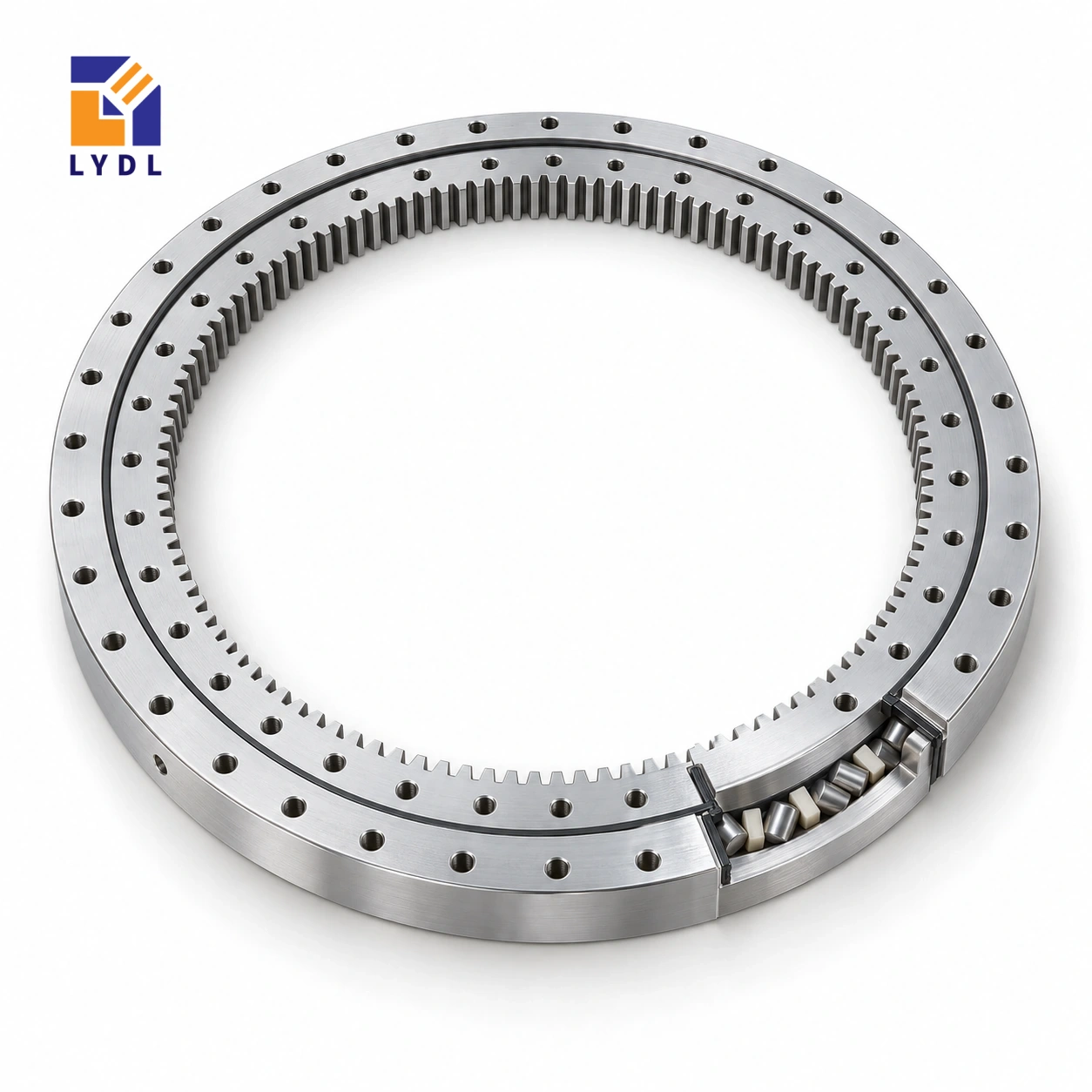XSI Series Slewing Bearing Cutaway | LYDL Cutaway view of XSI series crossed roller slewing bearing showing roller raceway